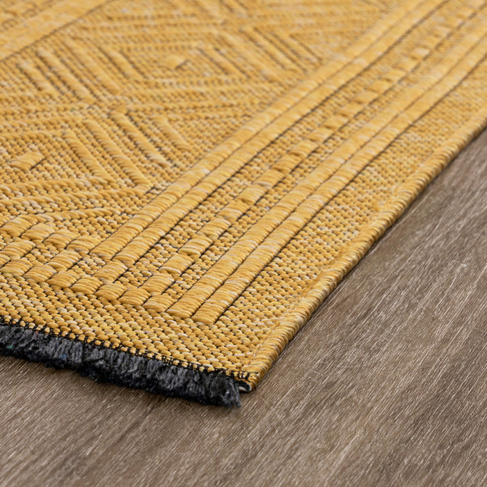 Ebern Designs Daviya Gold Machine Washable Nonskid Rug & Reviews